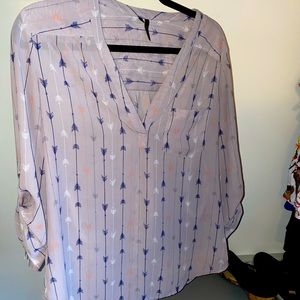 Maurices Lavender Arrow Blouse